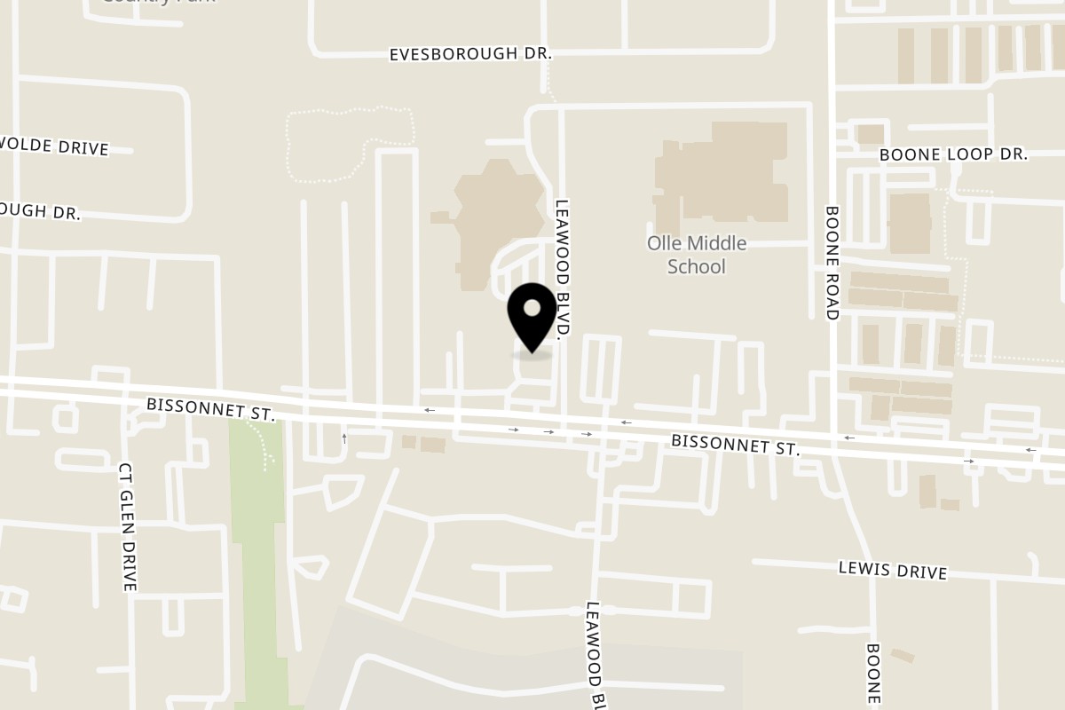 Map showing the location of Tastee Buddies on 11300 Bissonnet Street in Houston